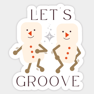 Groovy Christmas Marshmallow Snowman (Red Version) Sticker